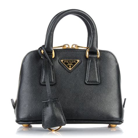 prada saffiano lux mini promenade t|PRADA Saffiano Lux Mini Promenade Tote Black .